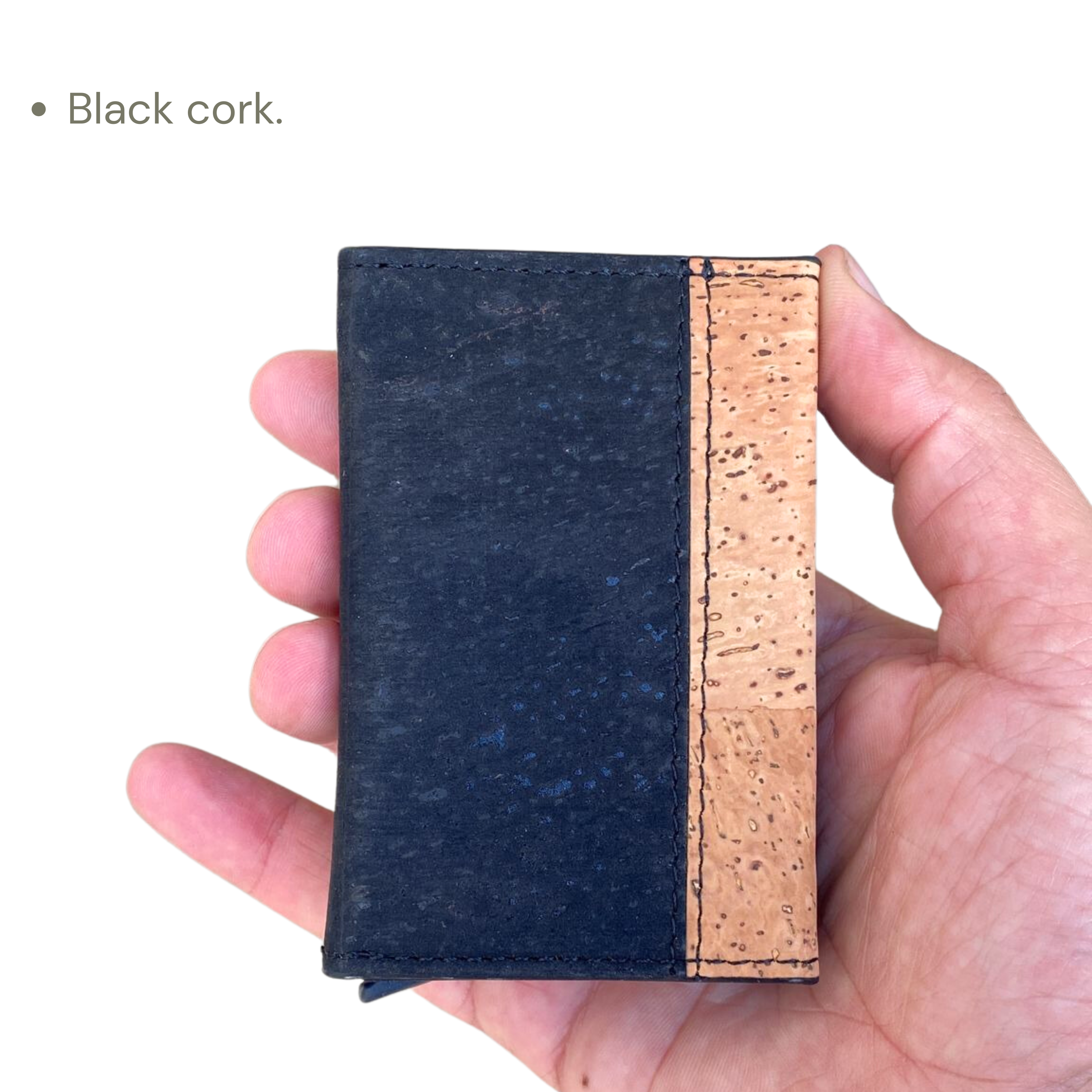 Vegan Cork Wallet with Metallic Card Holder - Sustainable, Slim Design, Handcrafted in Portugal