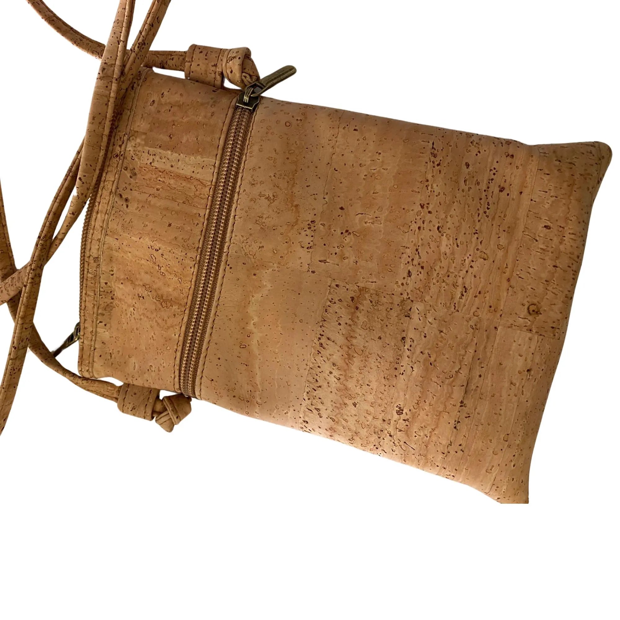 Handmade Cork Crossbody Bag with Back Pocket, Sustainable Bag Made in Portugal, Eco-Friendly Vegan Purse, Small Cork Shoulder Bag
