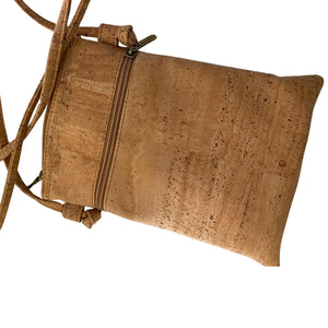 Handmade Cork Crossbody Bag with Back Pocket, Sustainable Bag Made in Portugal, Eco-Friendly Vegan Purse, Small Cork Shoulder Bag