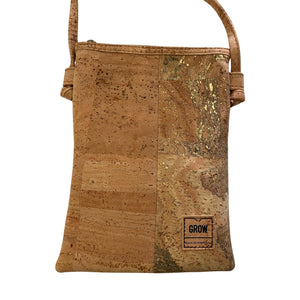 Handmade Cork Crossbody Bag with Back Pocket, Sustainable Bag Made in Portugal, Eco-Friendly Vegan Purse, Small Cork Shoulder Bag