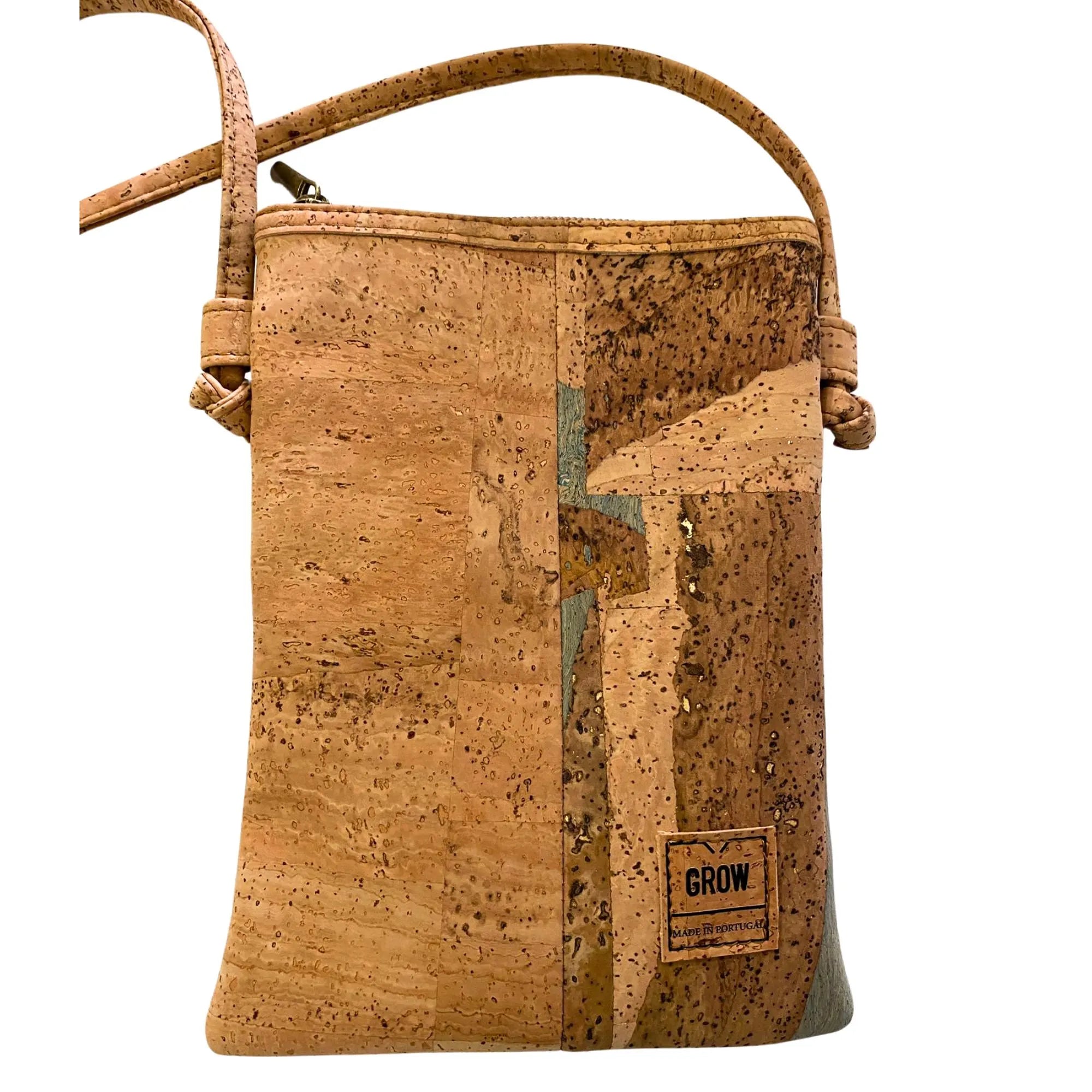Handmade Cork Crossbody Bag with Back Pocket, Sustainable Bag Made in Portugal, Eco-Friendly Vegan Purse, Small Cork Shoulder Bag