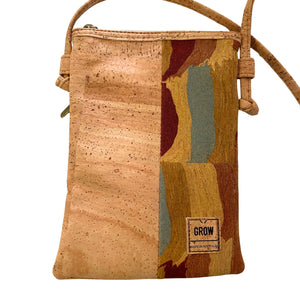 Handmade Cork Crossbody Bag with Back Pocket, Sustainable Bag Made in Portugal, Eco-Friendly Vegan Purse, Small Cork Shoulder Bag