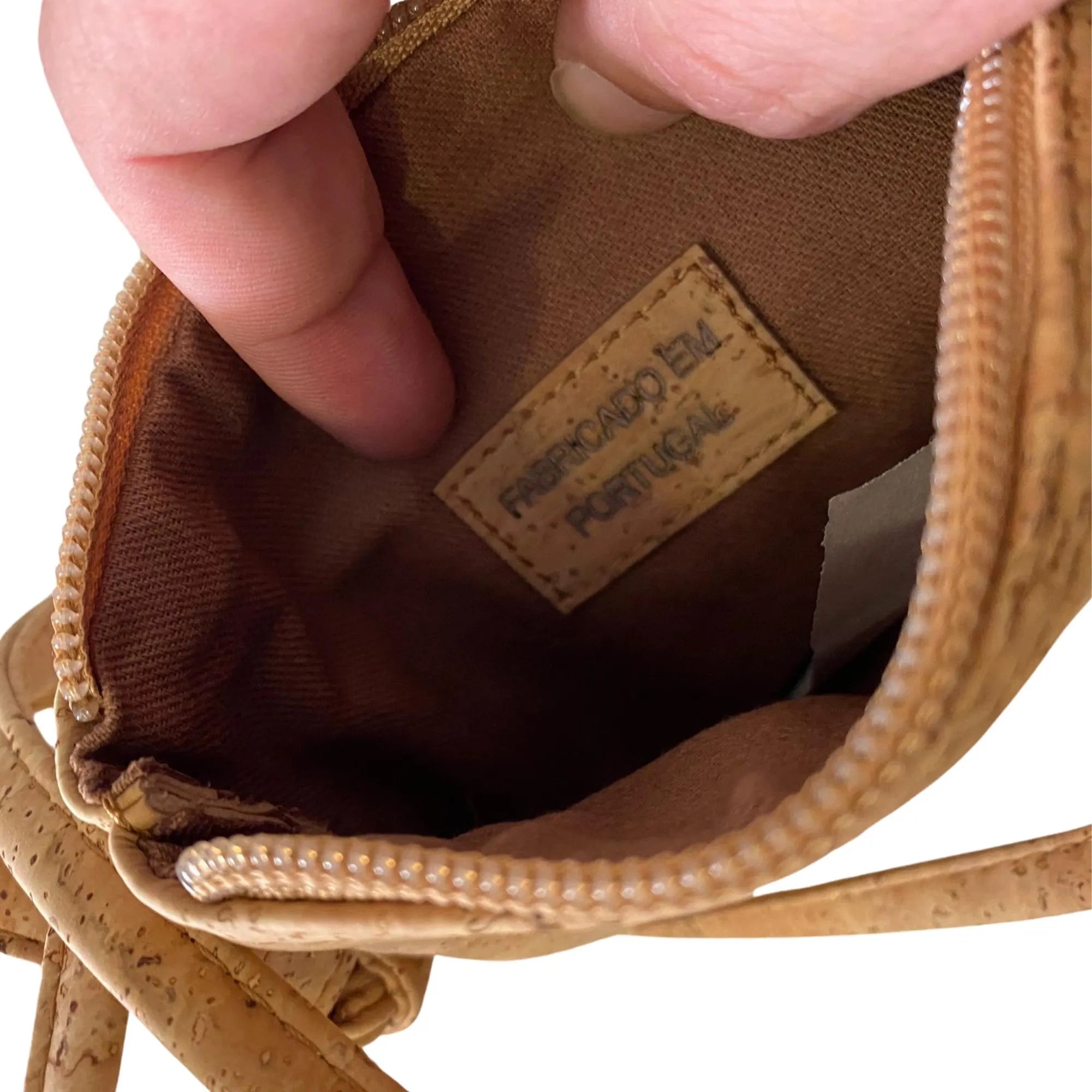 Handmade Cork Crossbody Bag with Back Pocket, Sustainable Bag Made in Portugal, Eco-Friendly Vegan Purse, Small Cork Shoulder Bag