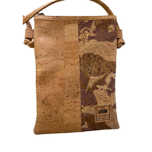 Handmade Cork Crossbody Bag with Back Pocket, Sustainable Bag Made in Portugal, Eco-Friendly Vegan Purse, Small Cork Shoulder Bag