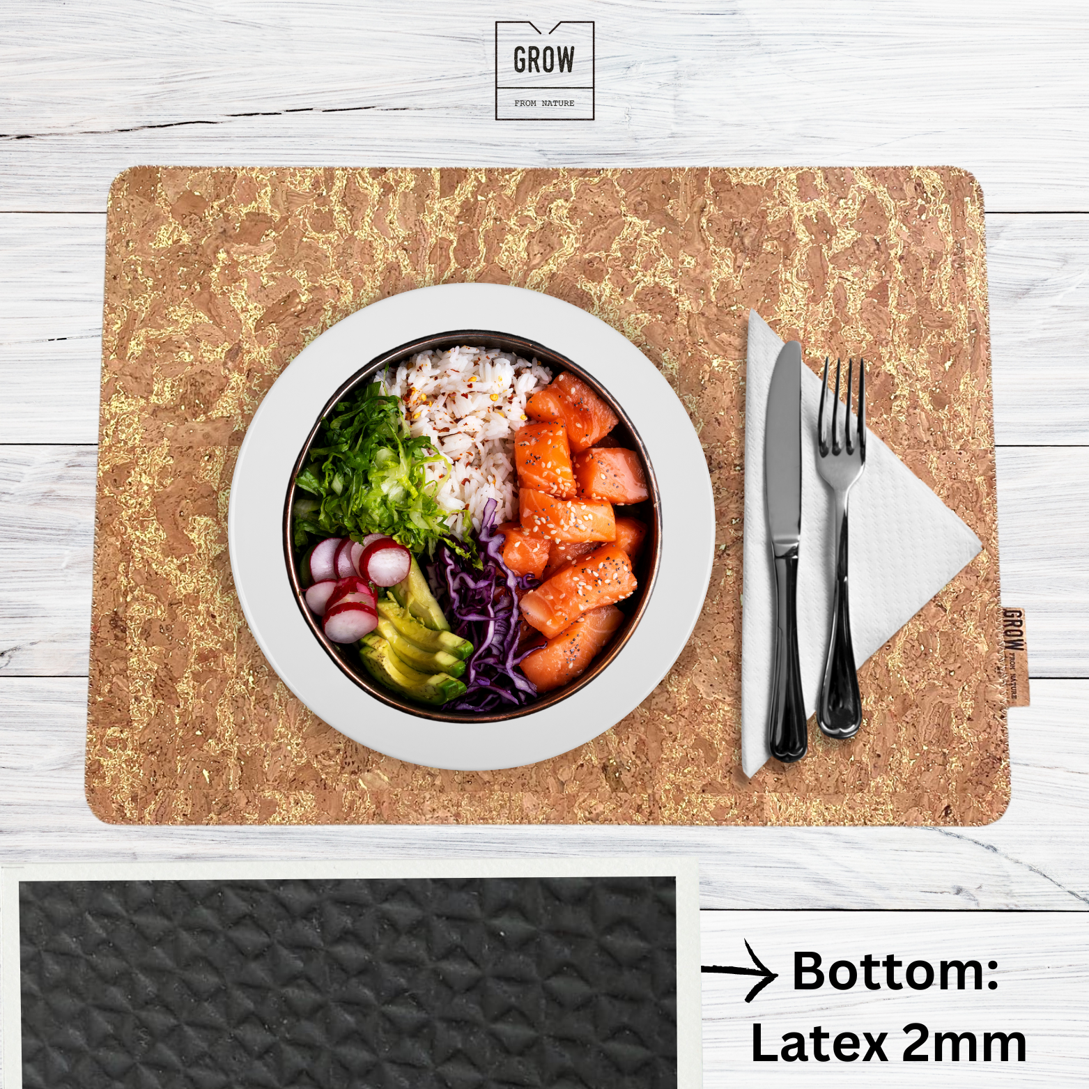 2/pcs, Dine in Elegance: Elevate Your Table with Cork & Latex Placemats