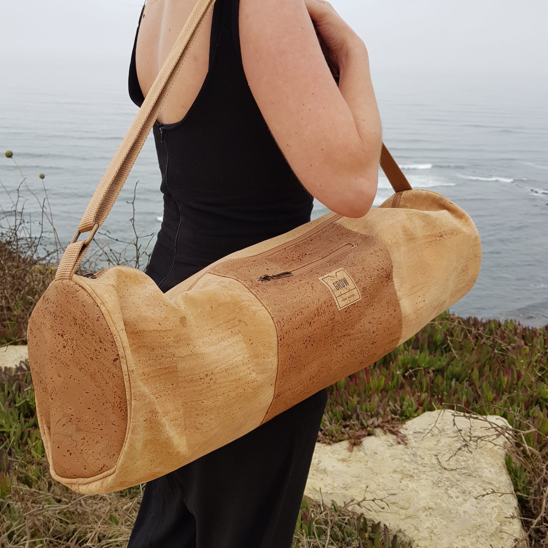 Cork Yoga Mat Bag, Handmade in Portugal, Sustainable fabrics