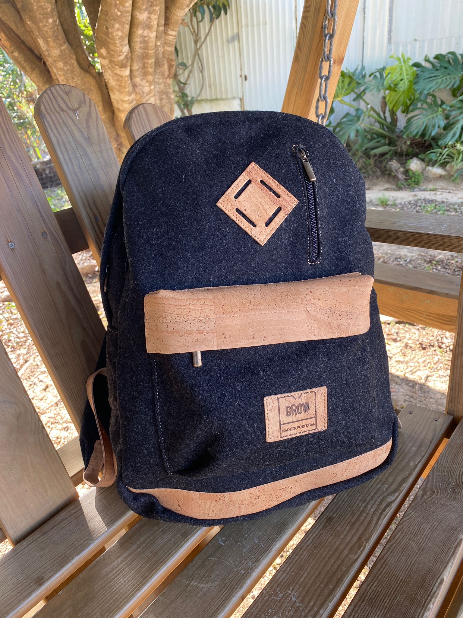 Vegan Backpack, Cork and Burel fabric, Vegan Leather, Vegan bag, Made In Portugal