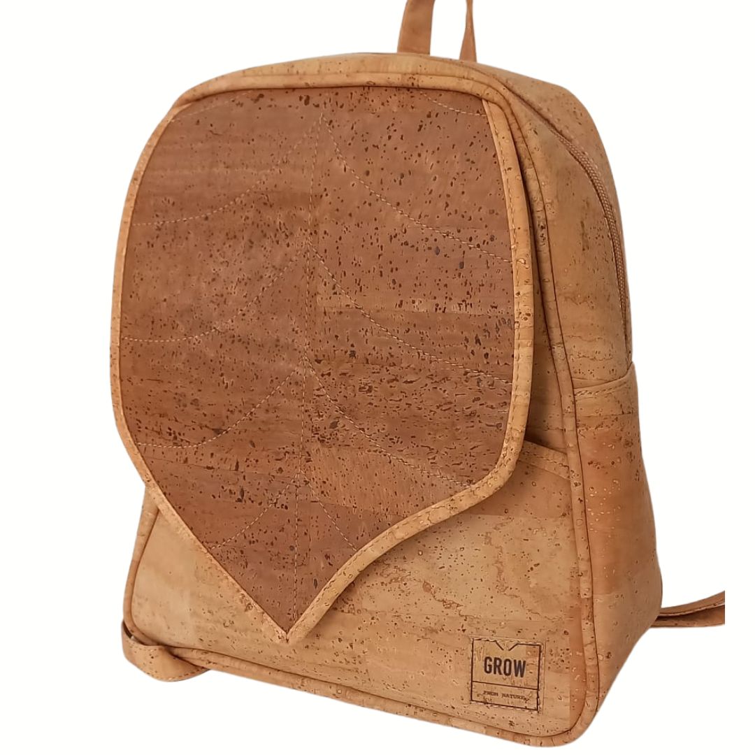 Leaf Cork Backpack, New Collection - Vegan Leather, Cork Bag, School Backpack ,Handmade, Eco-Friendly,