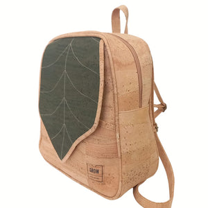 Leaf Cork Backpack, New Collection - Vegan Leather, Cork Bag, School Backpack ,Handmade, Eco-Friendly,
