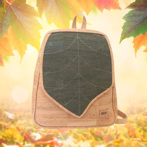 Leaf Cork Backpack, New Collection - Vegan Leather, Cork Bag, School Backpack ,Handmade, Eco-Friendly,